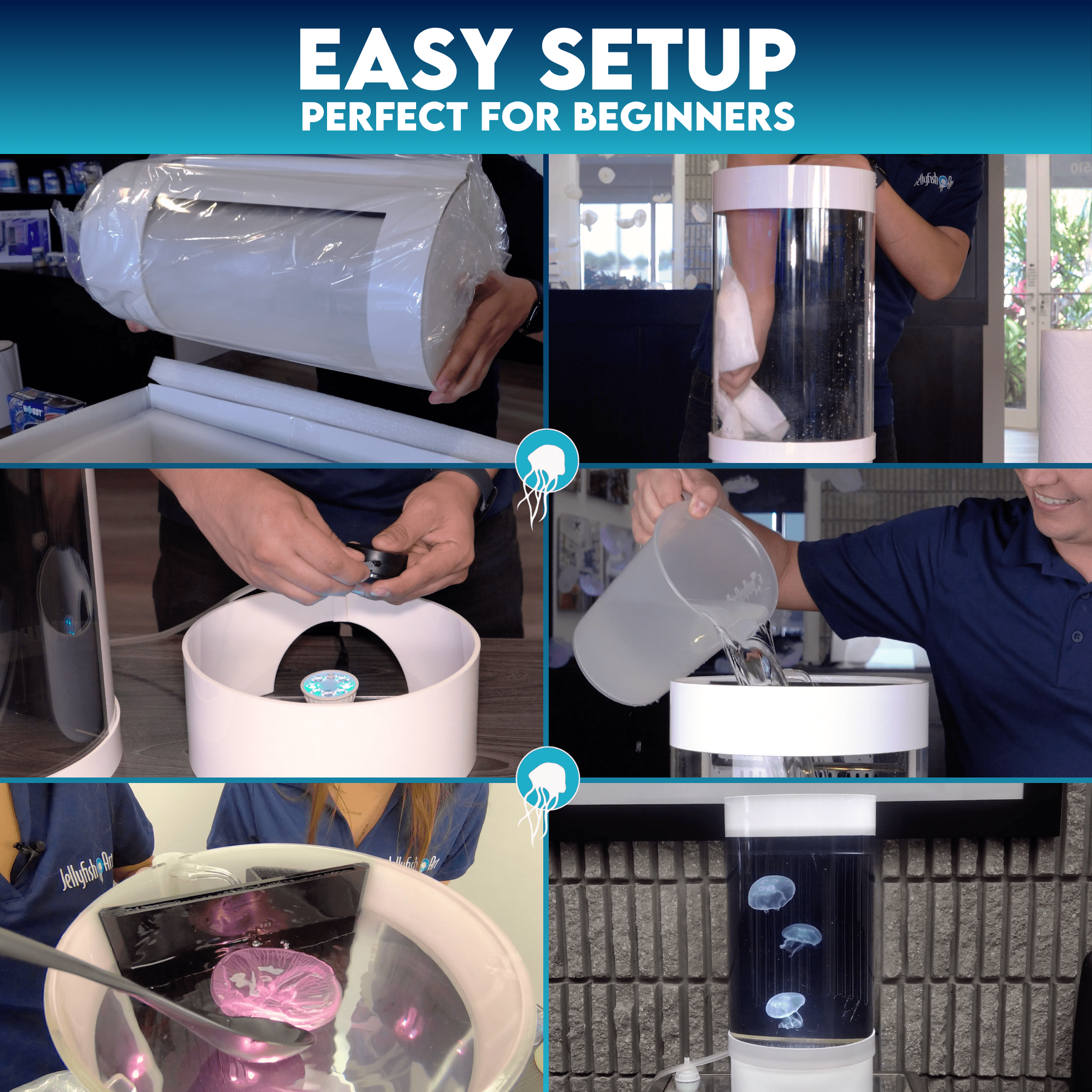 Jelly Cylinder 5 (Black) - 5 Gallon Saltwater Tank (Aquarium only)